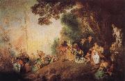 Jean-Antoine Watteau Pilgrimage to Cythera oil painting artist